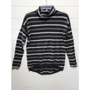 DKNY womens size S super soft viscose cashmere blend striped turtleneck sweater